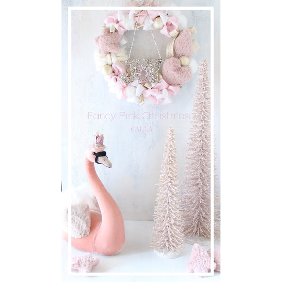 『Creema限定』Fancy pink wreath 35㎝ 2枚目の画像