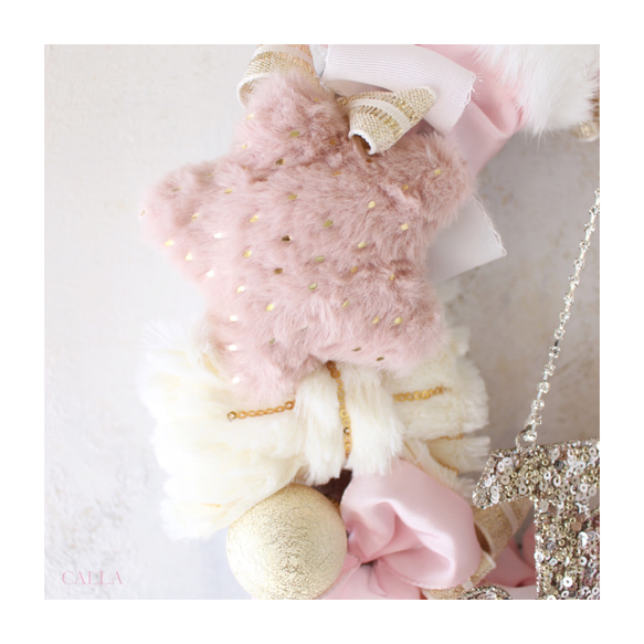 『Creema限定』Fancy pink wreath 35㎝ 5枚目の画像