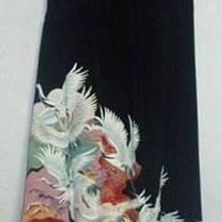 飛翔・鶴が素敵な留袖ワンピース♪裾変形 1枚目の画像