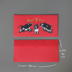 ハッピーカウイヤー限定版ハンドスタンプ付き赤い封筒バッグ 3枚目の画像