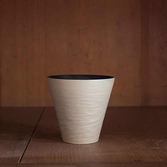 土壌のパンチ/ sのナチュラルミネラルウォーター波紋施釉陶器のカップ - クラシックトープグレーブラウン 1枚目の画像