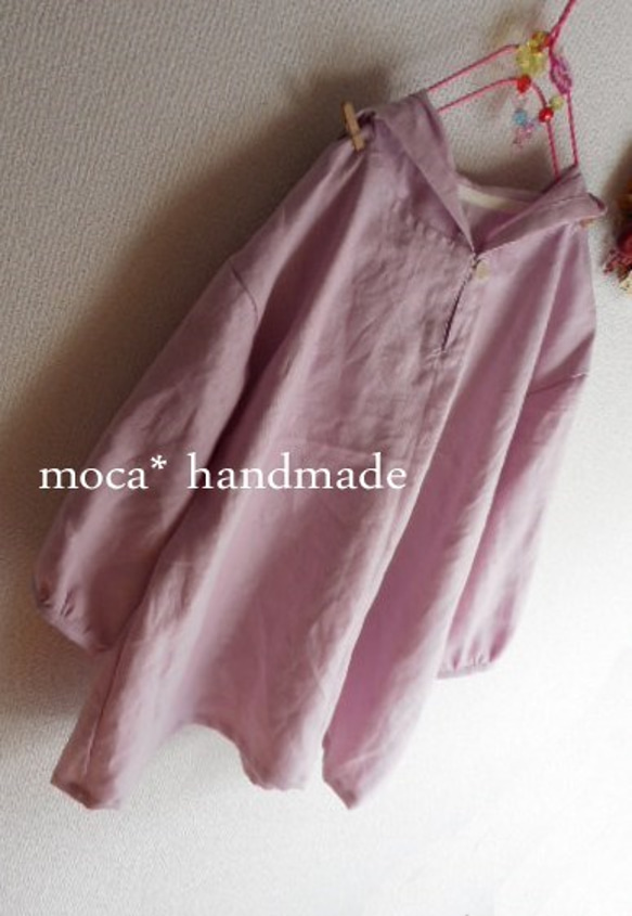 [常規]製造麻連帽七分袖上衣套衫★粉紫 第4張的照片