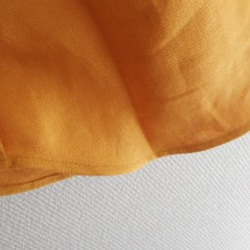 [訂購生產/再次上架]法國亞麻之前Himoribon寬鬆的短上衣★芥末色立領 第5張的照片