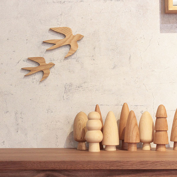 【ワケあり】つばめ オーナメント ランダム３個セット｜木製 ウォールデコ 壁面 北欧 オブジェ 鳥 ツバメ 8枚目の画像