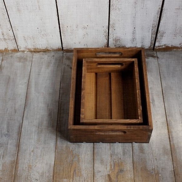 ウッド ボックス Ｓサイズ スプルース 収納 木製 木箱 おもちゃ箱 ナチュラル インダストリアル 整理 小物入れ 8枚目の画像
