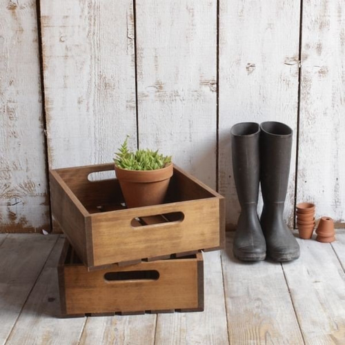 ウッド ボックス｜全2種類 収納 木製 木箱 おもちゃ箱 ナチュラル