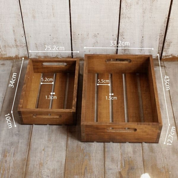 ウッド ボックス Ｌサイズ スプルース 収納 木製 木箱 おもちゃ箱 ナチュラル インダストリアル 整理 小物入れ 7枚目の画像