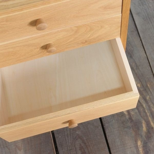 チェスト オーク×アイアン 3段 引き出し タンス 収納 サイド