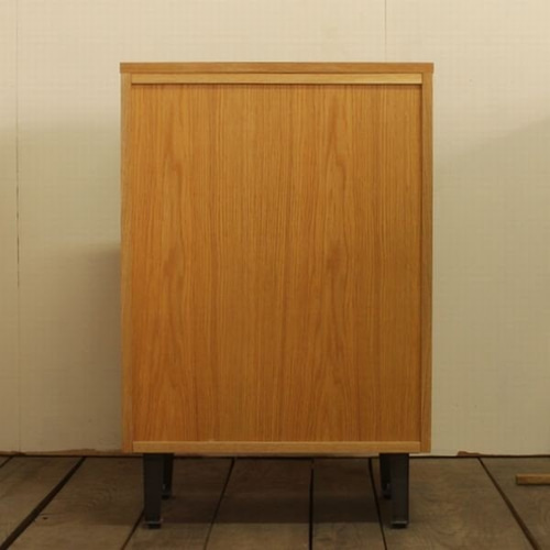 キャビネット オーク×アイアン 棚 引き出し カップボード 本棚 収納