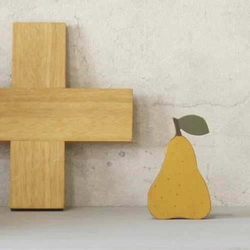 洋なし オブジェ｜受注制作 木製 フルーツ 置物 ナチュラル 洋梨 洋