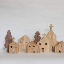 [郵費免費]房屋題材、L×S安排木製房屋北歐陳設品微型教堂顯示器室內裝飾聖誕節 第2張的照片
