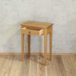 サイド テーブル オーク サイドデスク w60cm 無垢材 おしゃれ 韓国 インテリア 北欧 木製 収納 コンソール 7枚目の画像