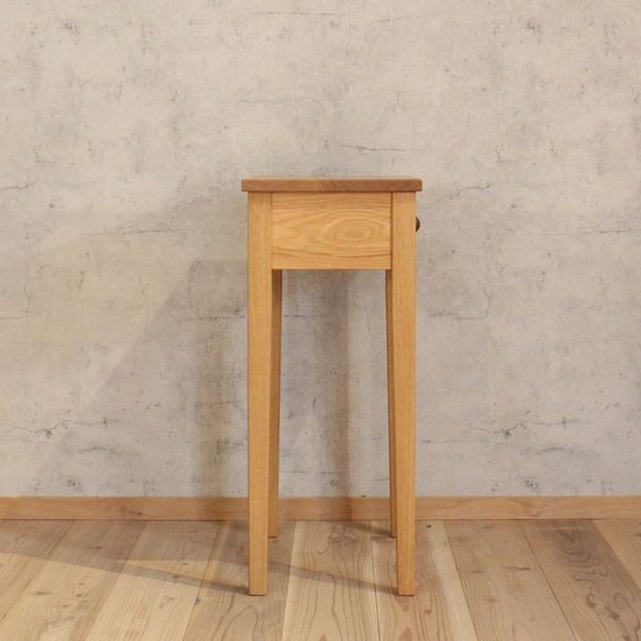 サイド テーブル オーク サイドデスク w60cm 無垢材 おしゃれ 韓国 インテリア 北欧 木製 収納 コンソール 4枚目の画像