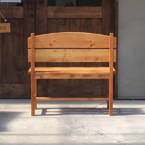 ガーデン ベンチ 木製 無垢材 ガーデンベンチ パイン材 ２色 庭 長椅子 カントリー チェア テラス バルコニー 3枚目の画像