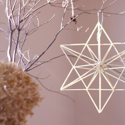 麦わらヒンメリ 星形【四芒星】（中） モビール ミドリノコビト