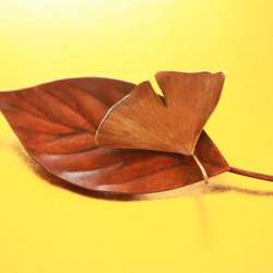 落ち葉のブローチ 2枚目の画像