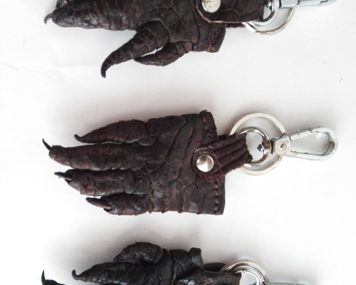 バッグ チャーム オーダーメイド手作り 本革クロコ 緑 池田工芸