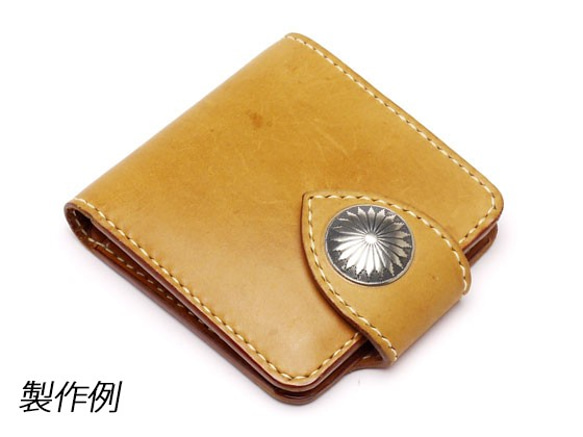 Pkit105標準折疊式錢包套件10.5x11cm厚度2.5cm天然（鞍皮）/黑色 第1張的照片