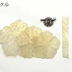 Pkit143 生皮胸花套件 φ6.5cm 鎳/金 第3張的照片