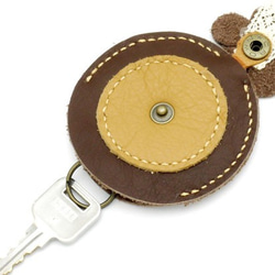 Pkit194 Lacy系列花鑰匙包工具包直徑8厘米厚度1厘米巧克力/駱駝 第2張的照片