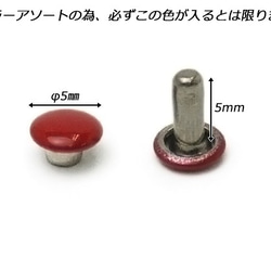 EG1007-90 両面カシメ　極小 φ5mm｜足の長さ5mm カラーアソート 20ヶ 2枚目の画像