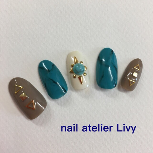 エスニック×ターコイズネイル♡ ネイルチップ（つけ爪） atelier-Livy