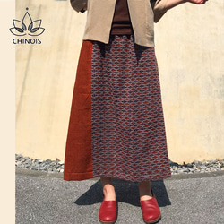 手織りウールのロングスカート、フリーサイズ 2枚目の画像