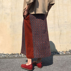 手織りウールのロングスカート、フリーサイズ 3枚目の画像