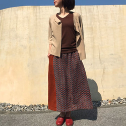 手織りウールのロングスカート、フリーサイズ 4枚目の画像