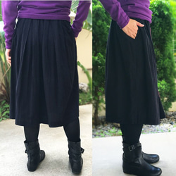 再販！モン族刺繍古布付きコットンロングスカート、黒、ブラック 3枚目の画像