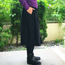 再販！モン族刺繍古布付きコットンロングスカート、黒、ブラック 5枚目の画像