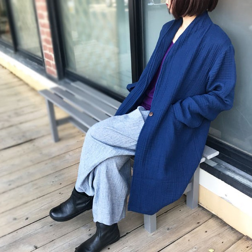 SALE!!!M~Lサイズ、身幅55、トリプルガーゼのローブロングコート 