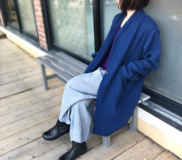 SALE!!!M~Lサイズ、身幅55、トリプルガーゼのローブロングコート