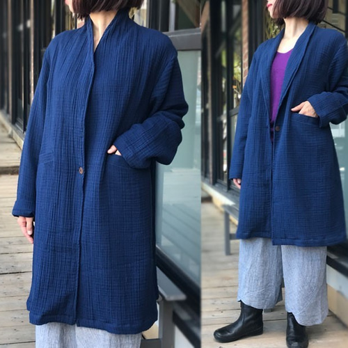 SALE!!!M~Lサイズ、身幅55、トリプルガーゼのローブロングコート