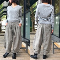 SALE☆彡M~L対応、ウール混のあったかお洒落なサルエルパンツ