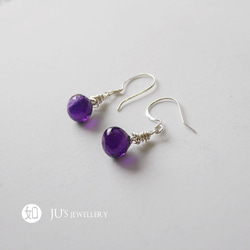❤【如】紫水晶❤洋蔥型切面925銀耳環 ❤ 第1張的照片