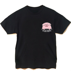 草泥馬專賣店GLAD KING 【黑色短袖T恤 口袋粉紅QQ豬 】 第1張的照片