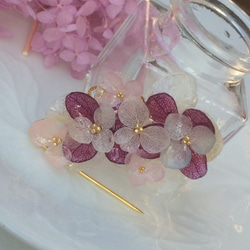 紫陽花のブローチ 3枚目の画像