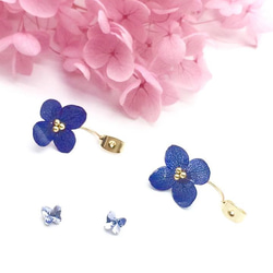 繡球花和蝴蝶施華洛世奇水晶耳環 第2張的照片