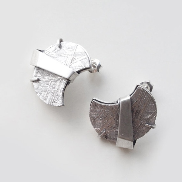 Moonlight Meteorite Handmade Sterling Silver Earrings