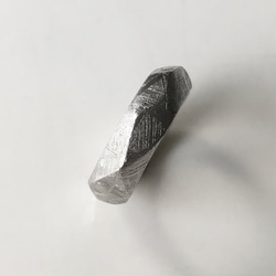 ASPECT - Faceted Angular Cut Meteorite Sterling Silver Ring 6枚目の画像