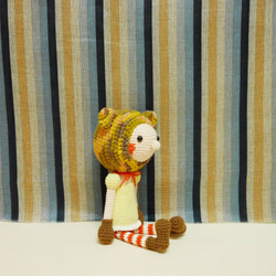 [フッククマ‧手作り食料品]ウール人形-小さなマスター（椅子なし） 2枚目の画像