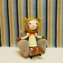 [フッククマ‧手作り食料品]ウール人形-小さなマスター（椅子なし） 4枚目の画像