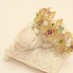 彩庭枝葉網編手鍊˙Jill&Joe施華洛世奇水晶 珍珠˙18K金包金獨家設計款 第2張的照片