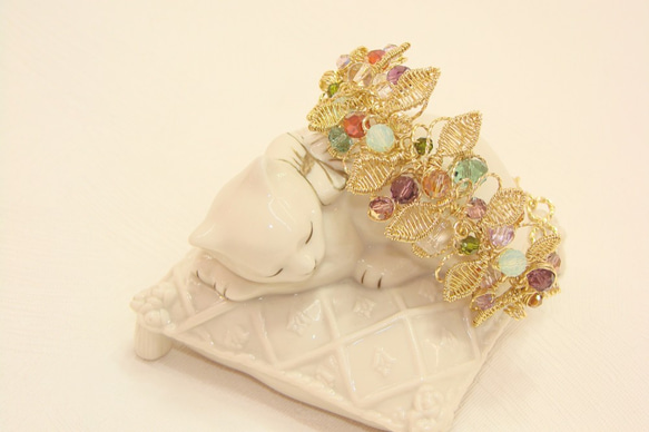 彩庭枝葉網編手鍊˙Jill&Joe施華洛世奇水晶 珍珠˙18K金包金獨家設計款 第2張的照片