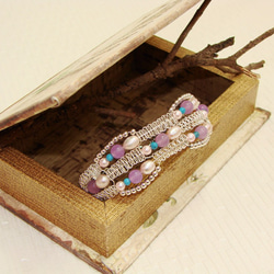 小玉珍珠 紫水晶手環˙Jill&Joe獨家設計 施華洛世奇元素 土耳其石 第5張的照片