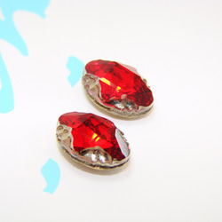 新しいスタイルの赤いスワロフスキークリスタル派手な石のイヤリングの耳ジル＆ジョー真鍮プレート線排他的な設計モデルをノック（クリッ 4枚目の画像