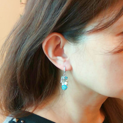 ブルーオーシャンビーズスターリングシルバーCoveted Earringṡジル＆ジョースワロフスキークリスタルエレメント。Te 2枚目の画像