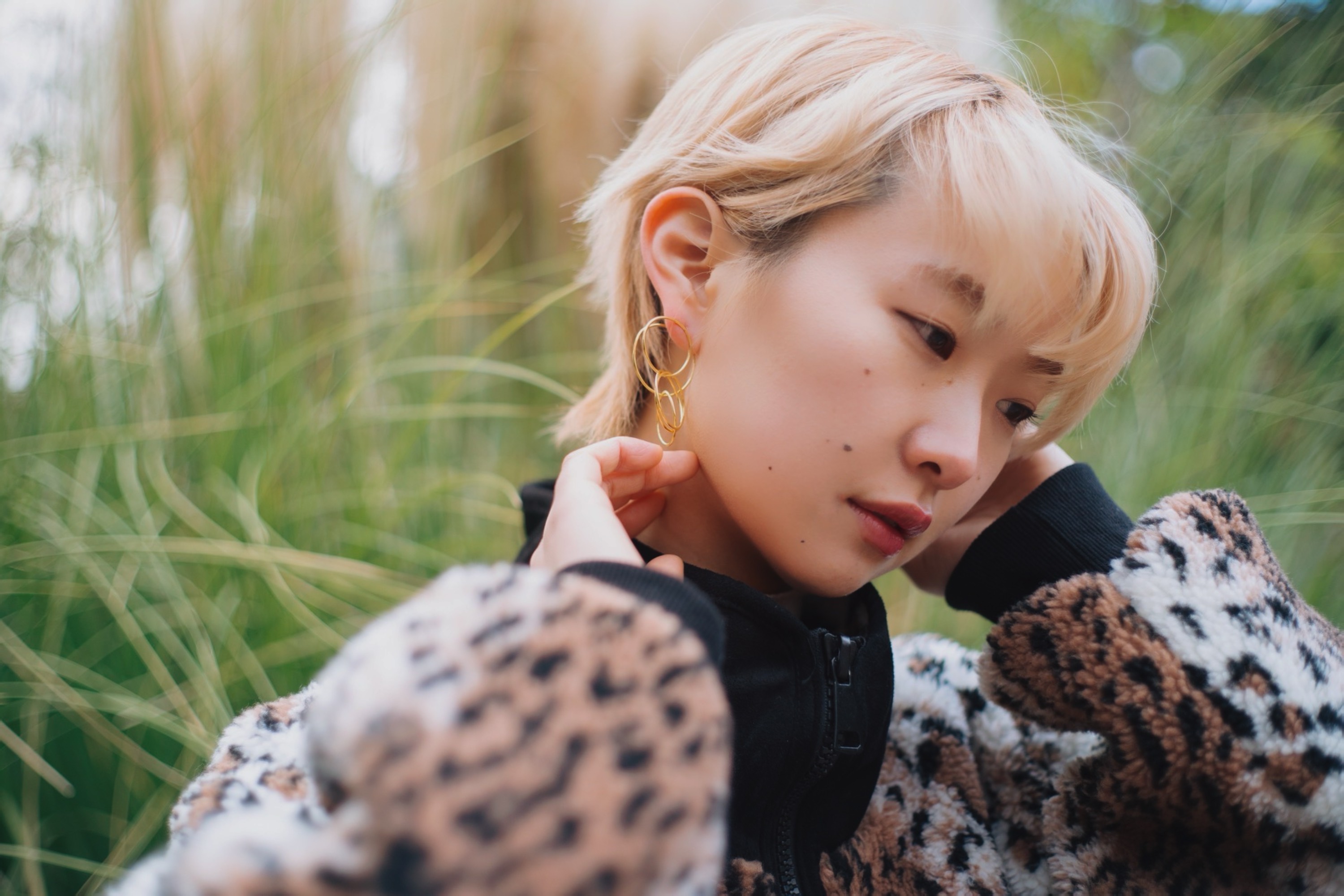 5ring ピアス　ゴールド