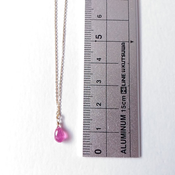 （K10）ピンクサファイアのネックレス／40cm 9枚目の画像